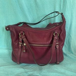 Purple coach shoulder bag